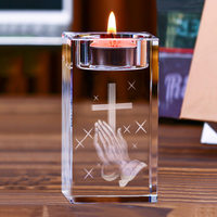 Portacandele in Cristallo Trasparente K9 5*5*8cm per Incisione Laser UV Xtool F2, Vendita all'Ingrosso