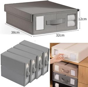 Wholesale Bed Sheet Storage Organizers Foldable Fabric Storage Containers with <b>Window</b> and Label OEM ODM Bulk Supply - Product Image 5