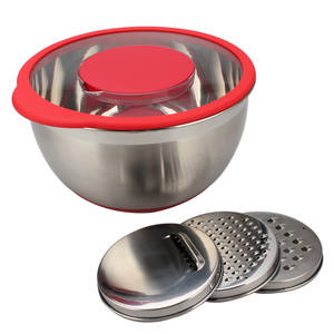 Airtight Transparent <b>Clear</b> <b>Lids</b> <b>With</b> 3pcs grater Premium Mixing Bowls - Product Image 5