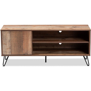 Meuble moderne Pieds en <span class=keywords><strong>bois</strong></span> massif et fer Petit meuble TV avec étagère ouverte Meuble de rangement TV - Product Image 1
