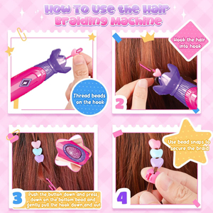 Ensemble de jeu de beauté pour salon de coiffure, jeu de simulation pour enfants d'âge préscolaire, kit de <span class=keywords><strong>maquillage</strong></span> pour enfants, tresseuse électrique, jouets, machine à gemmes pour cheveux avec miroir - Product Image 3