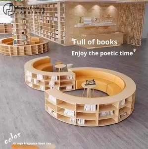 Sofá Creativo de Diseño Moderno y Simple con Forma Irregular, Material de Madera, para Sala de Lectura, Biblioteca, Escuela, Jardín de Infancia, Librería - Product Image 2