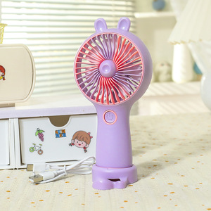 พัดลมตั้งโต๊ะแบบพกพาแบบชาร์จไฟได้ขนาดเล็กหูกระต่ายมีความเร็วสามระดับ - Product Image 6