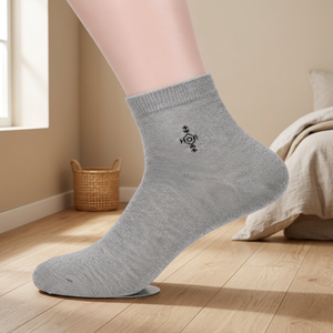 Chaussettes de sport pour hommes en coton mélangé tricoté avec détail de revers, respirantes et absorbant la transpiration pour un usage quotidien - Product Image 3