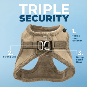 Mudah dibersihkan bulu Harness tali leher anjing Set rompi hewan peliharaan bundel bulu kelinci harnes anjing dengan rilis cepat - Product Image 6