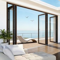 Portes pliantes insonorisées Hurricane, balcon, patio, verre, jardin, extérieur, aluminium, porte pliante