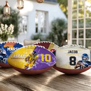 כדור פוטבול אמריקאי איכותי מקצועי עם תמונה אישית של צוות ולוגו בהתאמה אישית, מתנה לנוער, עשוי PVC או עור PU - Product Image 2