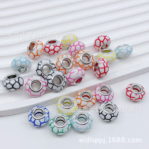 Watercolor Beads 14mm Large Hole Plastic Resin Beading Supplies For Bracelet DIY Jewelry Making <b>Accessories</b> - Product Image 5