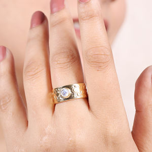 925 Sterling Silver Rainbow Moonstone Ring New Trendy 18K Plaqué Or Réglable Fine Bague De Mariage/Fête - Product Image 2