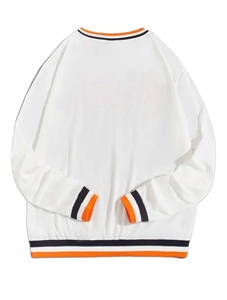 Sudadera de rizo francés de algodón 100% de alta calidad al por mayor, sudadera con adornos a rayas para el día deportivo con logotipo personalizado para hombre - Product Image 3