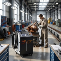 Machine de nettoyage laser à impulsions haute intégration 1000W, tête laser légère de 1,2 kg pour le nettoyage aérospatial et des systèmes de transport ferroviaire