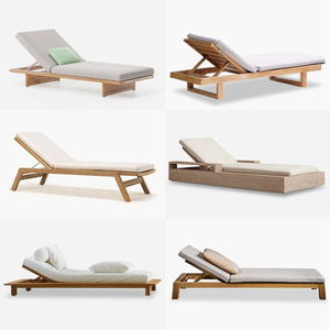 Chaise longue d'extérieur <span class=keywords><strong>de</strong></span> <span class=keywords><strong>luxe</strong></span> avec chaise rembourrée en bois <span class=keywords><strong>de</strong></span> teck parfaite pour les bains <span class=keywords><strong>de</strong></span> <span class=keywords><strong>soleil</strong></span> et la relaxation Chaise longue d'extérieur - Product Image 4