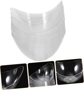 Tazón en Forma de Barco, Transparente, Desechable, de Plástico, Cóncavo, para Postres, Frutas, Helados, Crema de Frutas, Pudín, Yogur Dulce, Sundae - Product Image 4