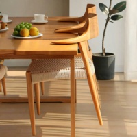 Chaise de salle à manger en bois massif avec accoudoirs de style médiéval, design en corde de rotin, chaise en corne, vente en gros d'usine
