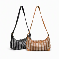 Sac bandoulière en toile pour femme, tendance, avec logo personnalisé, fermeture éclair supérieure, boucle réglable, style décontracté simple