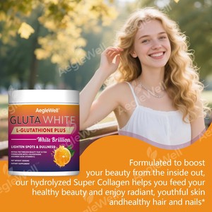 ผงเสริมอาหาร Aeglewell OEM Gluta White L-กลูตาไธโอน พลัส วิตามินซี ช่วยให้ผิวขาวกระจ่างใส <span class=keywords><strong>คอ</strong></span><span class=keywords><strong>ล</strong></span><span class=keywords><strong>ล</strong></span>าเจน สำหรับดูแลผิว - Product Image 3