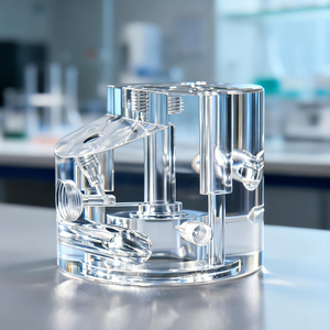PMMA <span class=keywords><strong>CNC</strong></span>マシニングセンターバルブボディフローチャンネル5軸同時精密加工による精密バルブ製造 - Product Image 4