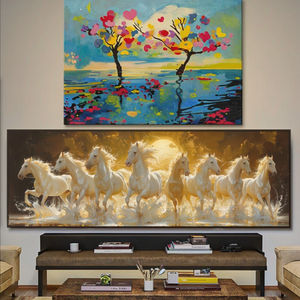 Современная викторианская эпоха, скачущие лошади, животные, настенная живопись, Безрамная картина маслом на холсте, цифровая печать, настенное искусство - Product Image 3