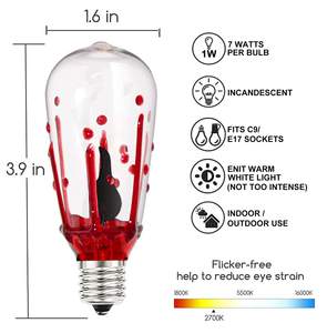 Decorações de Natal 5W Flicker Chama Lâmpadas Alumínio Lâmpada Corpo com Chama Sangue Lágrimas E14 Base para Jardim ROHS Certified - Product Image 2