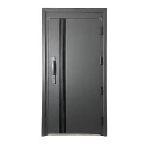ZOYIMA Security Entrance Doors Steel Metal Door With Smart Lock Front Door