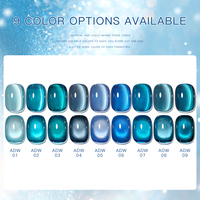 Vernis à ongles UV Gel Effet Œil de Chat Clair de Lune 9 Couleurs, Longue Tenue, Pierres Précieuses Bleues, 15ml, DIY Liquide pour Ongles, Marque Privée