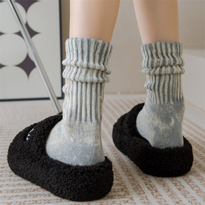 Tie Dye Slouch Socks Cotton Mid Calf Women's Basketball Socks Spring Autumn Couple Style - Product Image 2