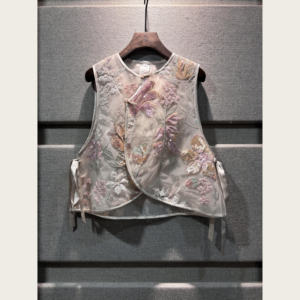 Mesh Floral <strong>Sequin</strong> Embroidery Beaded Layered Leaf Pattern Embroidered Polyester Fabric 130cm Width Fashion Dress Cheongsam - Product Image 6