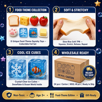 Southpeak Toy Squishy Fun Box Food Edition 8PC Jouets sensoriels à presser Pain Fromage Pomme Patte de chat Glaçon Beurre 21x19cm OEM WS