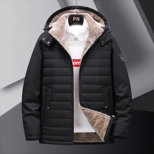 Chaqueta acolchada de algodón 2025 con logotipo personalizado, chaqueta de invierno para hombre, a prueba de viento y con relleno de terciopelo, chaqueta acolchada de algodón para hombres de mediana edad. - Product Image 4