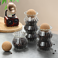 Récipient de stockage pour grains de café, pot à épices en verre transparent, pot alimentaire en verre avec couvercle en liège, pot de rangement en verre de haute qualité pour la cuisine