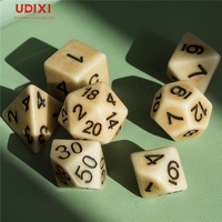 Pour Udixi : Ensemble de dés polyédriques en résine plastique marron pour RPG et Dungeons and Dragons – Durables et attrayants
