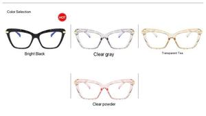 Lunettes de vue anti-lumière bleue 2026, dernier modèle, design optique, bloquant la lumière bleue, monture œil-de-chat grise en métal, unisexe - Product Image 5