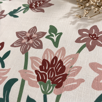 Nappe de table en lin pour événements, impression réactive, motif floral, nappe personnalisée, nappe rectangulaire, nappe à impression personnalisée