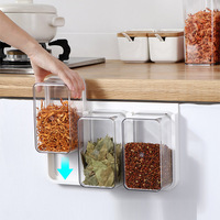 Boîte de rangement plastique hermétique, 3 pièces, haute transparente, hermétique, pour grains de céréales, pâtes Spaghetti, Pot de stockage en plastique avec support