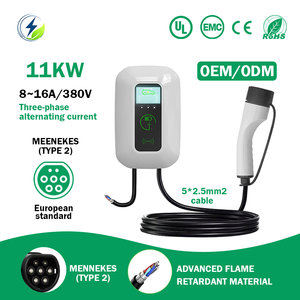 เครื่องชาร์จรถยนต์ไฟฟ้าแบบติดผนัง 11KW สามเฟส 16A 380V Type 2 <span class=keywords><strong>Mennekes</strong></span> รุ่นใหม่ - Product Image 2