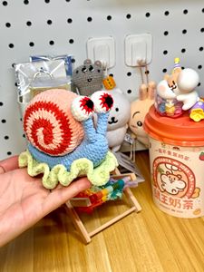 Tricoté à la main farci doux ornements décoratifs sûr Amigurumi Crochet Bob l'éponge <span class=keywords><strong>escargot</strong></span> <span class=keywords><strong>Gary</strong></span> jouet - Product Image 3