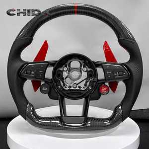 Volante de Fibra de Carbono Negro Mejorado para Automóviles <span class=keywords><strong>Audi</strong></span>, Compatible con <span class=keywords><strong>A1</strong></span>/A3/A4/B9/A5/A6/A7/C7/Q5/S5/S9/Q3/Q7/RS3/RS5-GKHIR - Product Image 1