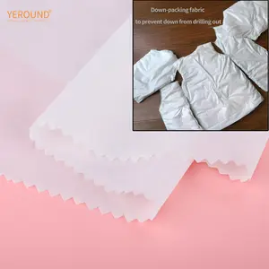 Trọng lượng nhẹ cảm thấy mềm polyester xuống đóng gói vải để ngăn chặn xuống từ khoan ra downproof lót vải