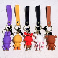 Vente en gros de porte-clés Five Nights at Freddy's, porte-clés en PVC, caoutchouc, silicone, dessin animé 3D, anime, pendentif pour sac à dos, porte-clés de voiture, cadeau