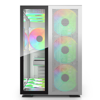 Gabinete-funda atx de alto rendimiento para gamer, panel frontal de malla, funda completa de vidrio templado, para ordenador