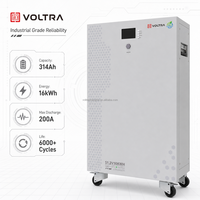 Batterie LiFePO4 51.2V 314Ah 16kWh avec BMS intelligent, plus de 6000 cycles, communication CAN pour système de stockage d'énergie domestique (ESS) et applications hybrides sur réseau