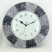 Horloge murale décorative en plastique marbré 3D de luxe moderne, personnalisable avec un MOQ faible, pour la décoration de la maison