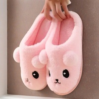 Chaussons en peluche chauds pour femme, hiver, intérieur, antidérapants, semelle épaisse, mignons, pour homme, hiver