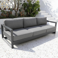 Ensemble de canapés d'extérieur en aluminium durable, table basse de jardin moderne, canapé de patio en métal
