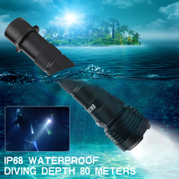 Torche de plongée sous-marine LED étanche lanterne portable éclairage de plongée avec corde à main professionnelle lampe de poche de plongée sous-marine