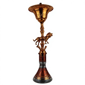 Authentique Ensemble Chicha Khalil Mamoon Lion Ice en Cuivre - 89cm, Narguilé Égyptien Robuste avec Noyau en Laiton - Product Image 1
