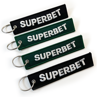 Porte-clés brodé avec logo personnalisé, prix d'usine, faible MOQ, porte-clés tissé avec lettres pour cadeaux promotionnels, Jet Tag