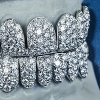 Gallerley Design personnalisé, Vente flash, Bijoux HipHop haut de gamme, Grillz en argent pur S925 avec sertissage à griffes poli et moissanite VVS