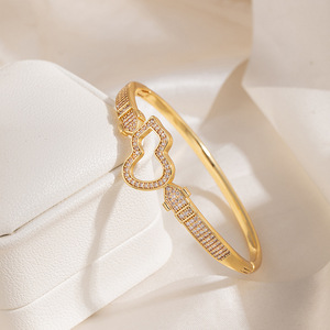 Gold And <b>Silver</b> Gourd Shaped Zircon <b>Bracelet</b> Micro Insert Women's Jewelry Gift - Product Image 3