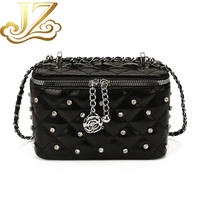 JINZE3444 Sac carré portable étanche à deux sangles avec fermeture éclair en diamant et chaîne Lingge, nouvelle mode, luxe léger, vente chaude pour femme